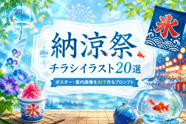 納涼祭チラシイラスト20選｜ポスター・案内画像をAIで作るプロンプト