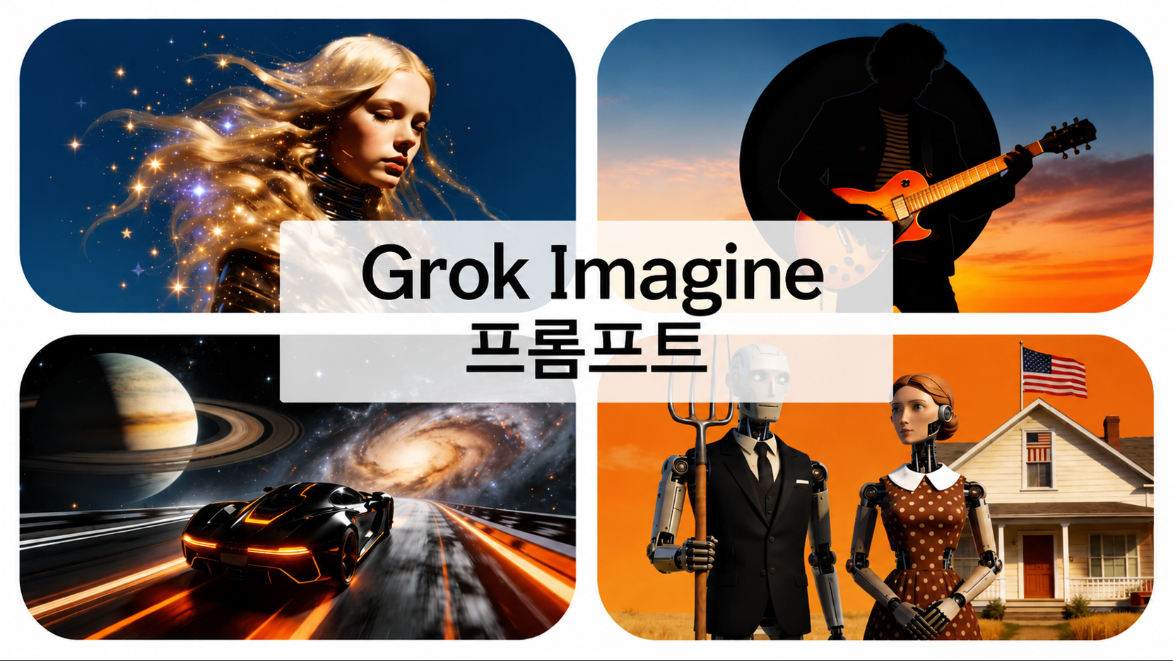 45가지 Grok Imagine 프롬프트: AI 이미지 생성 예시와 작성법
