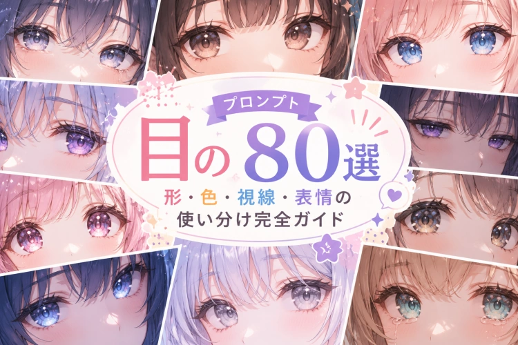 目のプロンプト80選｜形・色・視線・表情の使い分け完全ガイド