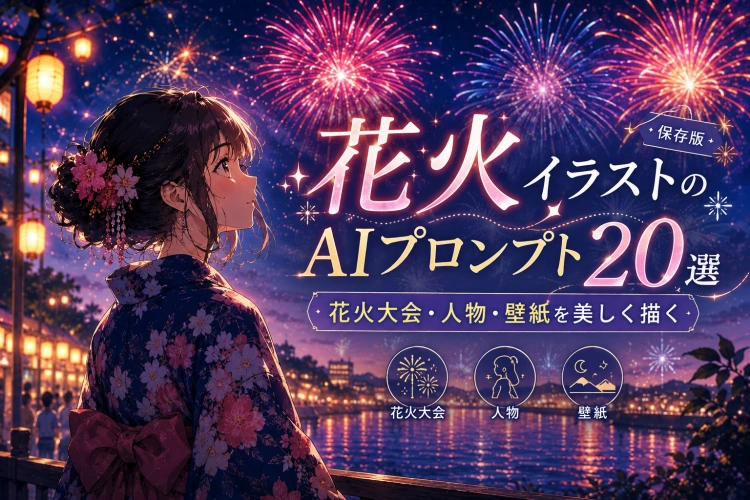 花火イラストのAIプロンプト20選｜花火大会・人物・壁紙を美しく描く