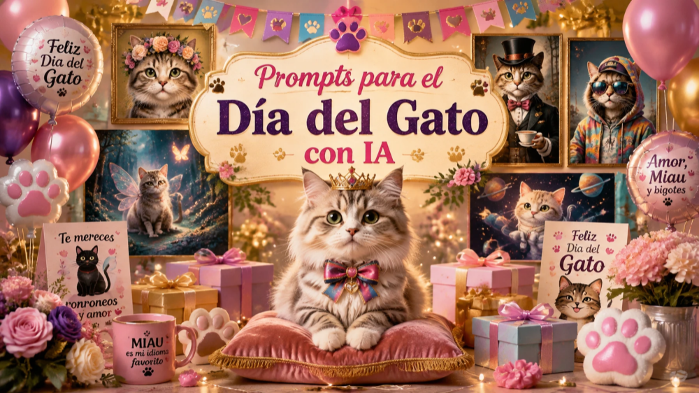 42 prompts para el Día del Gato para crear fotos adorables con IA