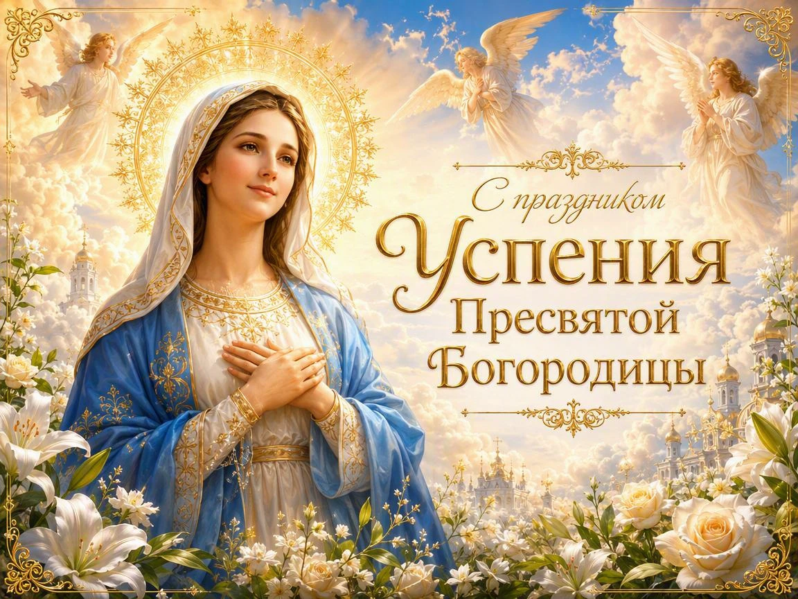32 промпта для фото Успение Пресвятой Богородицы с ИИ