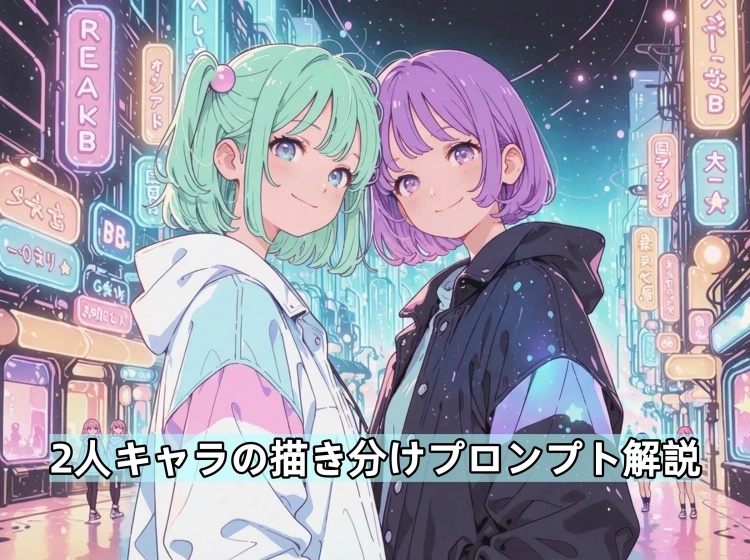 【初心者向け】2人キャラの描き分けプロンプト解説｜実例つき