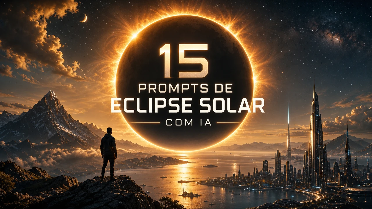 15 Prompts de IA para Eclipse Solar: Crie Imagens Cósmicas Cinematográficas