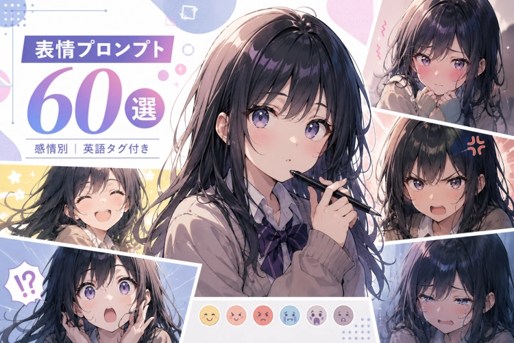 表情プロンプト60選【画像付き・コピペOK】AIイラストの感情別英語タグ