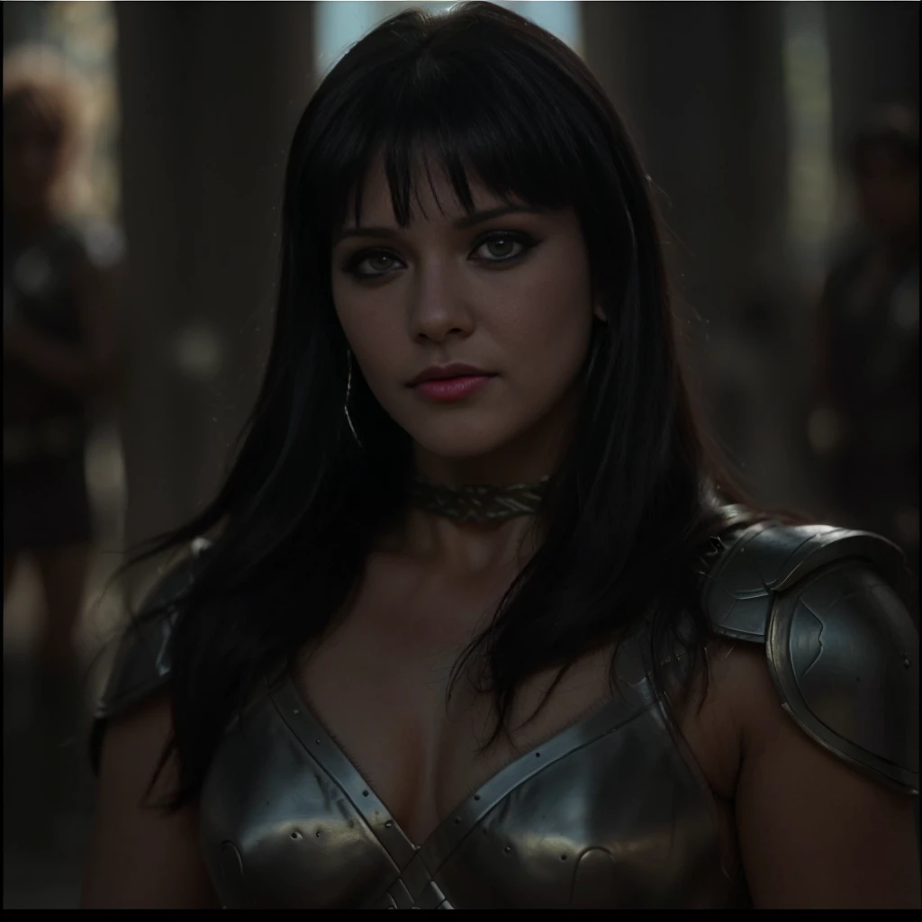 XENA:1.1), (perfect facial features:1.1), (belos olhos detalhados, beautiful detailed lips, olhos e rosto extremamente detalhados, seotorrealistic long eyelashes:1.37), (ultra-detalhado, Realistic), (retrato, horror), (vivid colors), (studio lighting), (to...