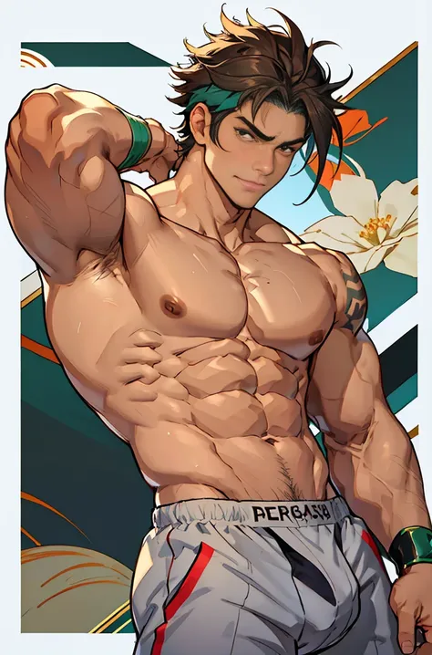 show off thick arms to the audience，closeup of arms，Shoulders exposed，Stout arms，A mais alta qualidade de imagem，Pessoas do sexo masculino，Child，1 menino，jovem e bonito，Shoun，cabelos brancos，Cabelo liso curto，Pele escura，Anime peito grande，anime wallpaper，...