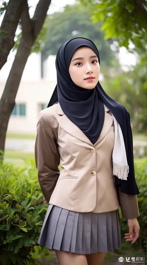 Best quality,masterpiece,ultra high res,(photorealistic:1.4)1girl,Anastasia Kadir 1girl, [Salsabila|Putri|Nabila], hijab, instagram, sma girl, sekolah menengah atas, school girl, merapi, indonesia, perfect poses, perfect breast, beautiful poses, seductive,...