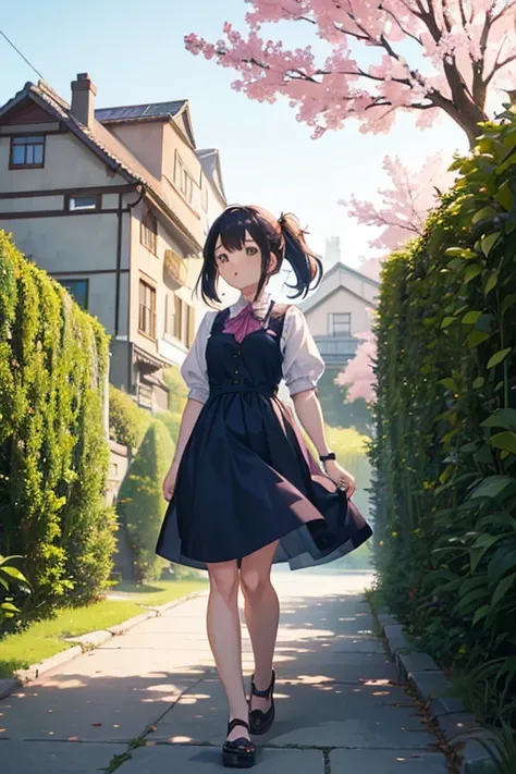 girl in a garden,anime visual effect,cute girl with anime style,tv anime still,in an animated movie,anime still frame,in a distance,todays recommended anime,looking into the distance,(Yoshinari Yoshi),animation still,official anime still