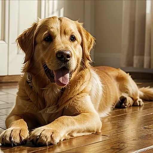 golden retriver feliz