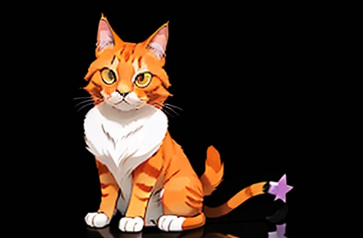 Psychic type Longhair orange cat, with a white chin, wearing a pointy purple wizard hat with stars on it, sitting in front of an empty bowl of soup drawn in the style of a Pokémon card. The background looks like a Japanese dinning room.