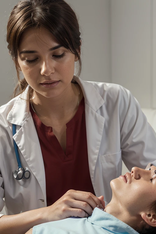 create an image of a doctor performing first aid