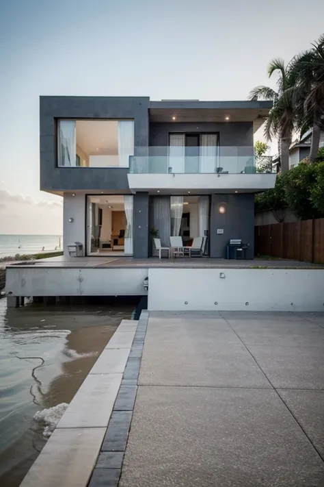 modern house in seaside