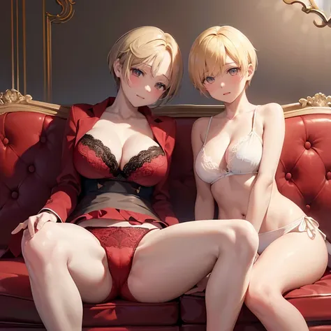 (top-quality,High resolution,(Ultra high definition,4K), (超A high resolution,in 8K),masutepiece:1.2), (Perfect Anatomy,Anatomically accurate), (Angle from below), (Soft lighting, rendered), (cute mother and daughter), ((Sitting on a sofa in the lobby of a ...