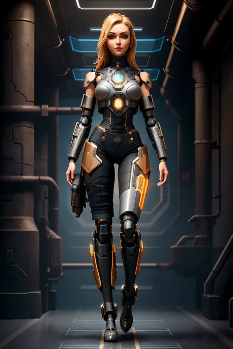 full body cyborg| full-length portrait| detailed face| symmetric| steampunk| cyberpunk| cyborg| intricate detailed| to scale| hyperrealistic| cinematic lighting| digital art| concept arjrny-v4 style