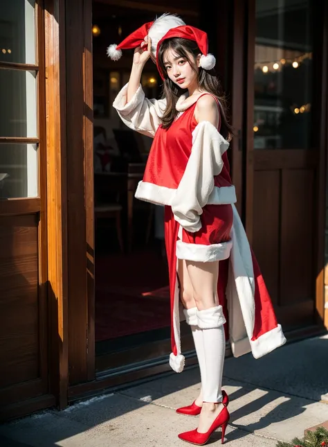 late night christmas, white Christmas, red and white bicolor, Santa Claus Cosplay, Christmas costumes, yuki, yuki道