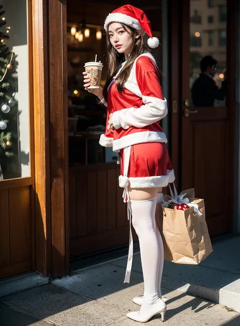 late night christmas, white Christmas, red and white bicolor, Santa Claus Cosplay, Christmas costumes, yuki, yuki道