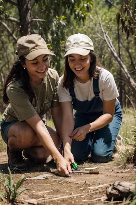 Create a  A visually appealing photo of volunteers working alongside reserve staff on a conservation project, highlighting camaraderie and impact.