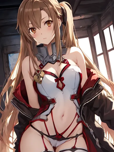 nsfw,detailed eyes,five fingers,a beauty girl,(Slender body),Long hair, light brown hair,half up,(Brown eyes),sword art online,asuna yuuki,BREAK,gangbang