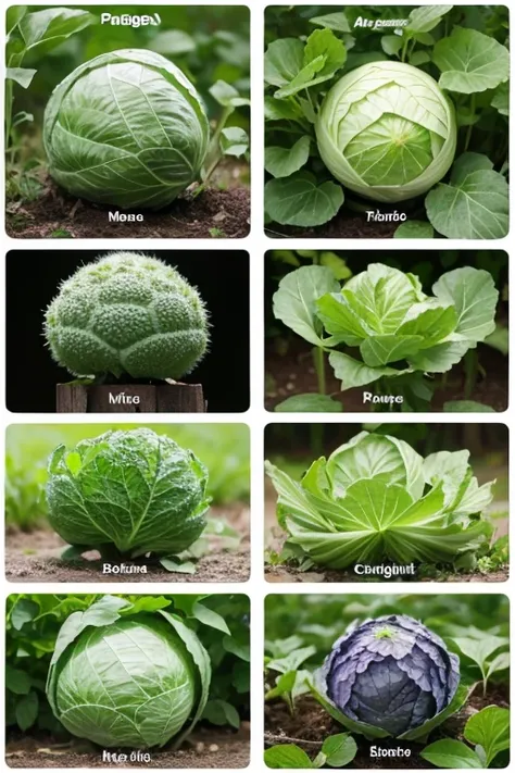 A diagram of the process of cabbage from seed to maturity