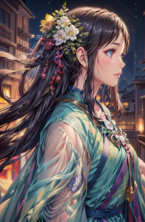 Ocean Park, Swimming jellyfish, detailed background, (exquisite and delicate eyes, shiny skin:1.2), detailed colorful clothing, Dynamic atmosphere, (Studio Ghibli Style, Ghibli color, Miyazaki Hayao style:1.2), Makoto Niitsu and Makoto Shinkai style,, extr...