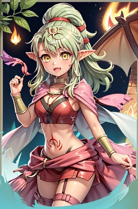 illustration, ((((1girl)))), ((((tiki  (fire emblem) )))), ((((chloe von einzbern)))), (((manakete))), (((pink and green hair)))...