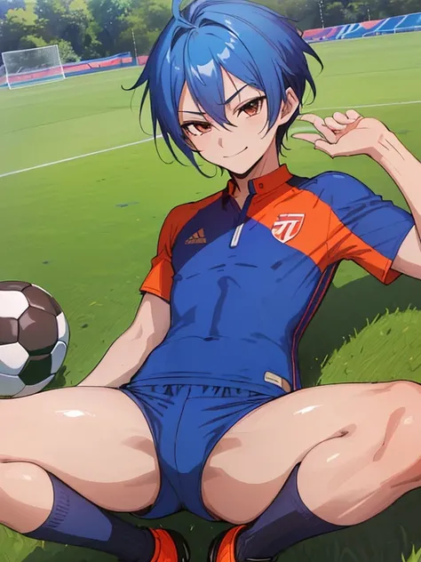 (((Official art,superfine illustration,hight resolution, masutepiece, best qualtiy,Best Quality,)))hightquality, detaileds, (A little boy),12 years old, A young ace striker male idol with a super cute face,A boy as beautiful as Planding, Cool handsome face...