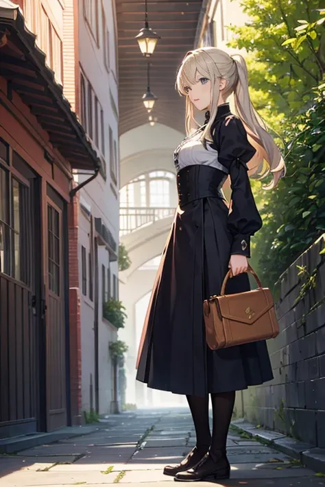 Characters standing around benches on brick sidewalk, Today’s recommended anime is still, Violet Evergarden, in the anime film, screenshot from the anime film, fire emblem three houses, Still from anime, black clover screenshot, last exile anime, anime sce...