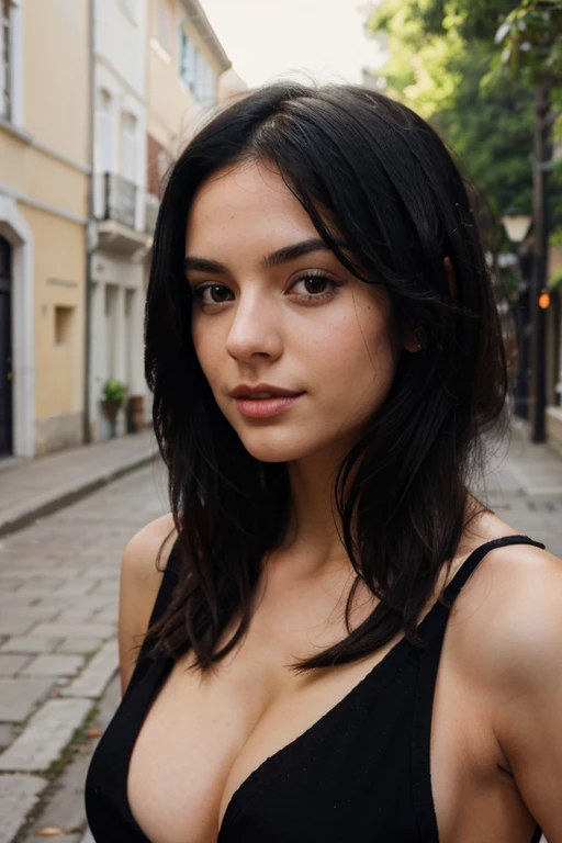 sexy european girl with black hair