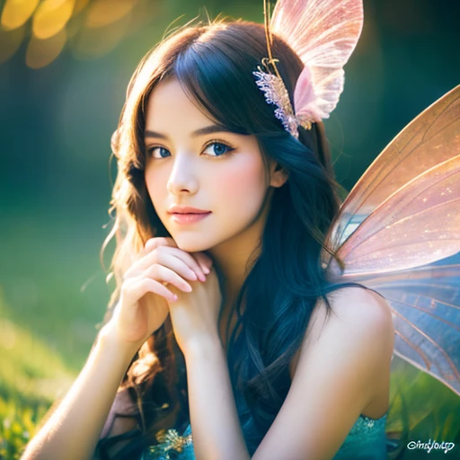 beautiful young woman with　faerie