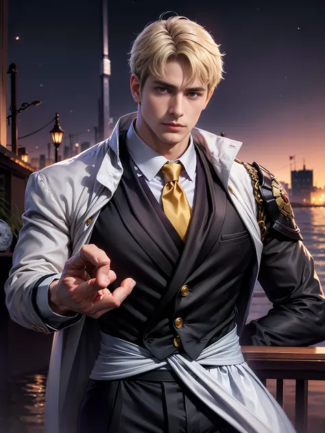 anime.Constantine the Great, Roman Emperor Constantine the Great resurrected in modern times。34 years old。one adult male。Long body。broad shoulder。thick neck。eyes like a lion。Bright and sharp eyes。Looking here。Sincere and kind。Kind and reliable。Deal with it...