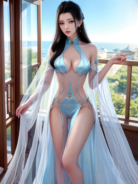 Hyper-realistic 8k CG, flawless perfection,、A high resolution、，overlooks，，.   Chinese beauty boudoir、，，everlasting， black hair color hair      ，2 beautiful models with different styles、majority， It feels very extreme ，Light as yarn（ssee-through），镂空ssee-thr...