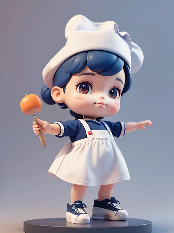 there is a small doll with a Chef clothes , cute 3 d render, adorable digital painting, male navy mini cute boy, small Chef looking up, 3 d render character art 8 k, cute detailed digital art, 3 d character art, cute cartoon character, 3 d render stylized,...