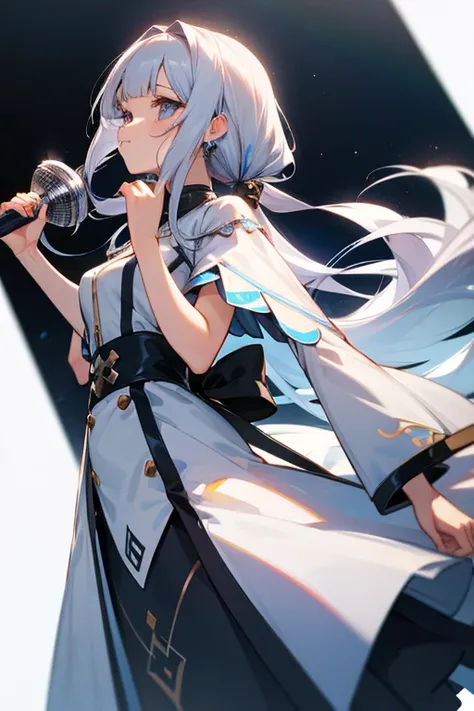 silver hair long hair female idol cute