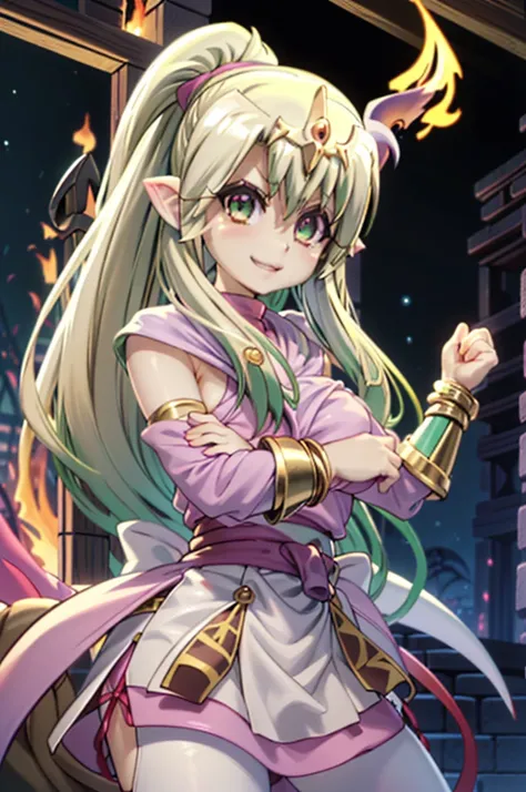 illustration, 1girl, ((((tiki (fire emblem) )))), ((((illyasviel von einzbern)))), (((manakete))), (((fusion))), (((agglutinatio...