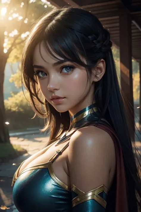 A girl with large breasts wearing a superhero costume.

Pristine quality, 4k, high-res, masterpiece:1.2, ultra-detailed, realistic:1.37, ultra-fine painting, sharp focus, professional, vivid colors, bokeh

Portraits, landscape, horror, anime, sci-fi, photo...