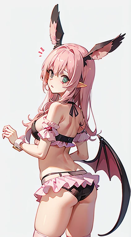 Pink bat wingunny ears girl，s