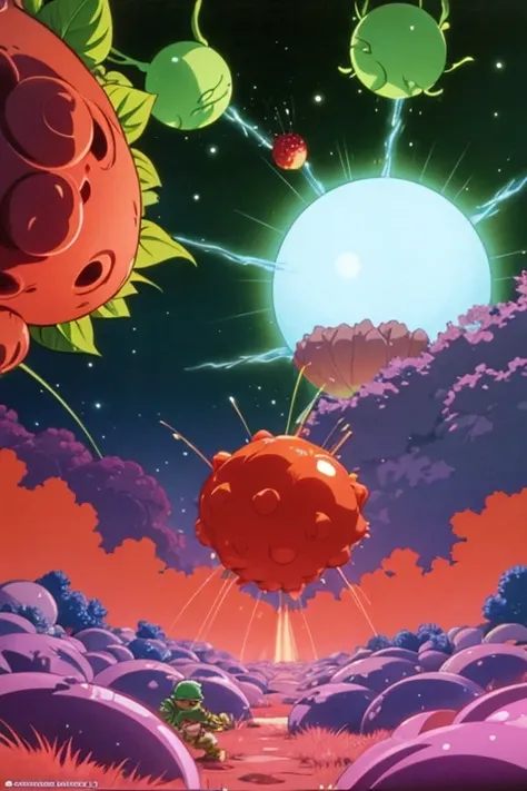 a screen shot of a video game, by Akira Toriyama, dribble, glowing spores flying, “berries, 1 9 7 9, rna bioweapon