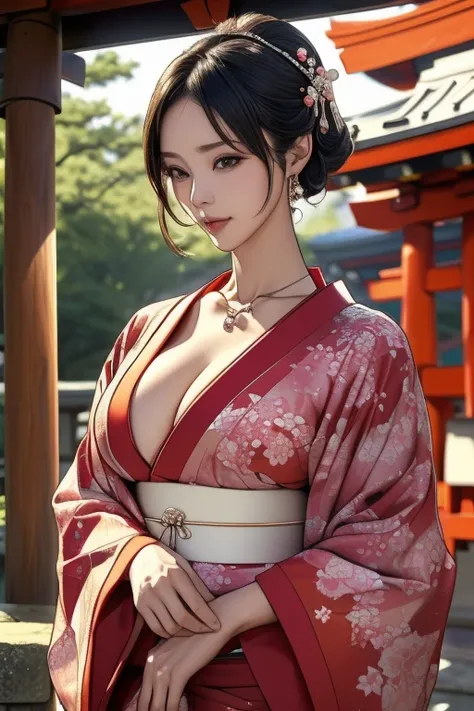 ((Best quality, 8k, Masterpiece :1.3)), 1girl, beautiful woman with emphasis on slim abs: 1.3, (casual hairstyle, big breasts: 1.2), cowboy shot, hyper realistic skin detail, ultra-detailed face, delicate eyes, double eyelids, soft breasts, smile, beauty m...