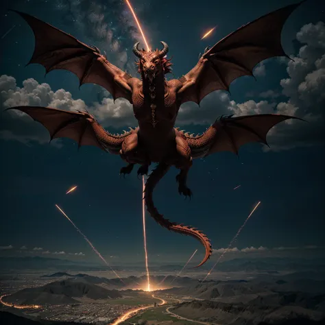 And another sign appeared in the sky: it was a huge red dragon with seven heads and ten horns and a crown on each head. With his tail he dragged a third of the stars from the sky and threw them to the earth.