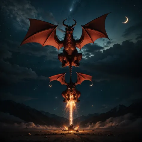 And another sign appeared in the sky: it was a huge red dragon with seven heads and ten horns and a crown on each head. With his tail he dragged a third of the stars from the sky and threw them to the earth.