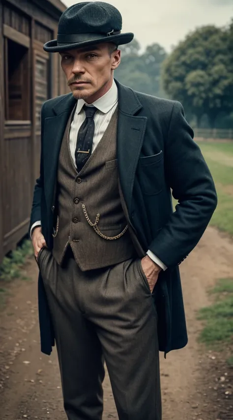 a horse in a human shape wearing peaky blinders clothes