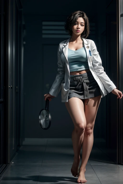 Photorealistic beautiful doctor、stunningly beautiful、doctors white coat, Doctor Fashion、(top-quality、8K、32K、​masterpiece、nffsw:1.3)、超A high resolution,(Photorealsitic:1.4),Raw photography, Detailed face,,Beautiful Short hair, ((Doctor Style)), , tight skir...