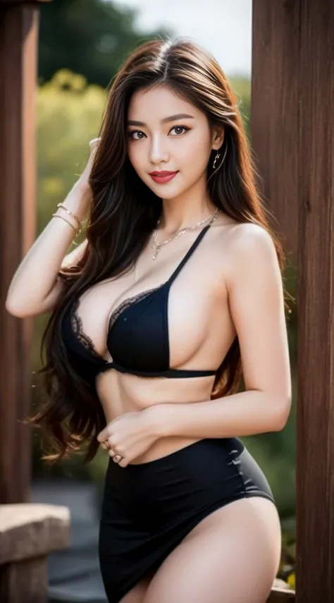 ((Best Quality, 8k, Masterpiece:1.3)),:1.2, Perfect Body Beauty:1.4, Buttocks:1.2, ((Delicate Long Hair)), (Hip Wrap Skirt:1.1) , (Ship, Sea: 1.3),,  A beautiful South Korean girl, wearing sexy Bikini, Highly detailed face and skin texture, Delicate eyes, ...