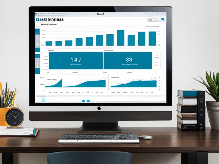 Business graph and commercial monitor. mixed media