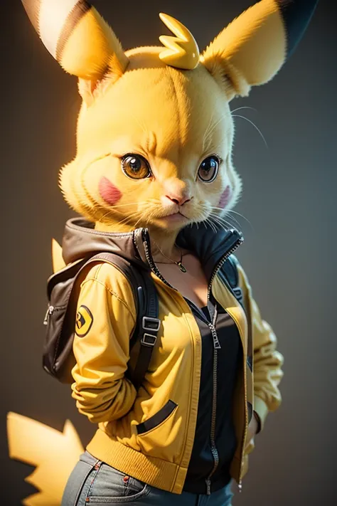 anthropomorphic pikachu girl