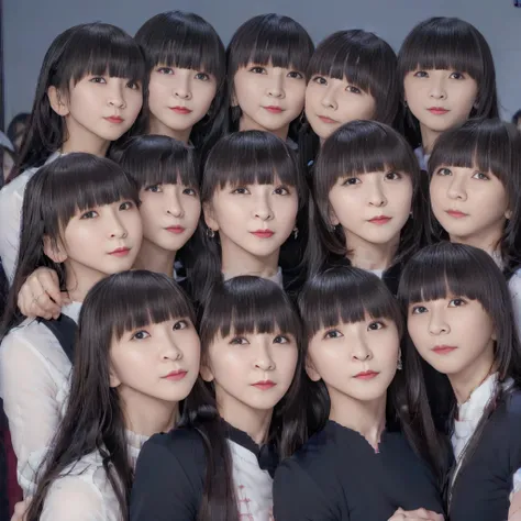 raw photo、(((multiple girls))),((((6+girls)))),((((100girls)))),(((1000girls)))、((((100 girls))))、women only、the same face、((mat...