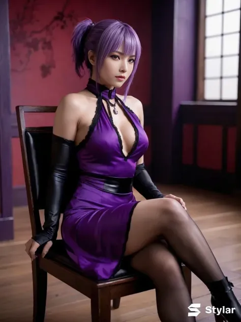 "AYANE" (best quality,ultra-detalhado,Realistic:1.37), retrato, Detailed eyes and facial features, textura de pele delicada e suave, Corpo Perfeito, textura ultra realista, maquiagem perfeita, maquiagem vermelha nos olhos, batom vermelho,  expression serio...