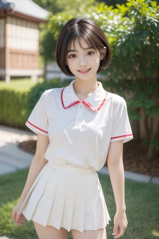 (((​masterpiece))),  (One beautiful Japan girl, Pure and innocent，kawaii) ，超A high resolution, Realistic, ultra-detailliert, 8K,top-quality, Extremely detailed, A slender,very beautiful japanese girl, Detailed face:1.3), (Boyish short-haired，A dark-haired ...