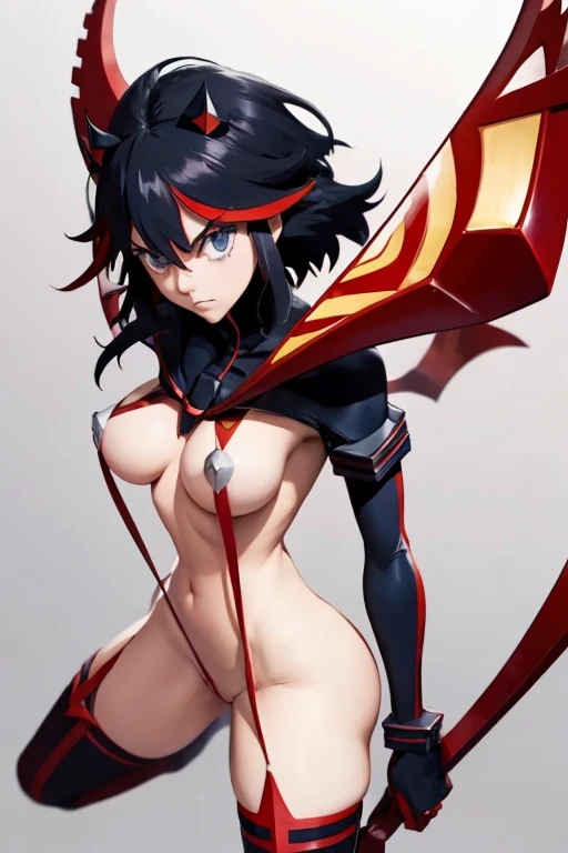 Ryuko Matoi von Kill La Kill, fast nackt mit knappen, revealing pieces of fabric and red, scharfen Straps, boobs, hentai, pussy